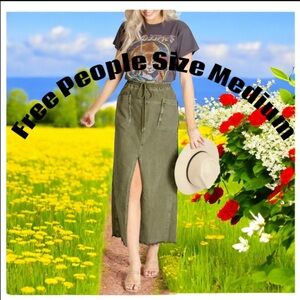 Free People Woke Up Like This Cotton Maxi Skirt Size Medium NWT